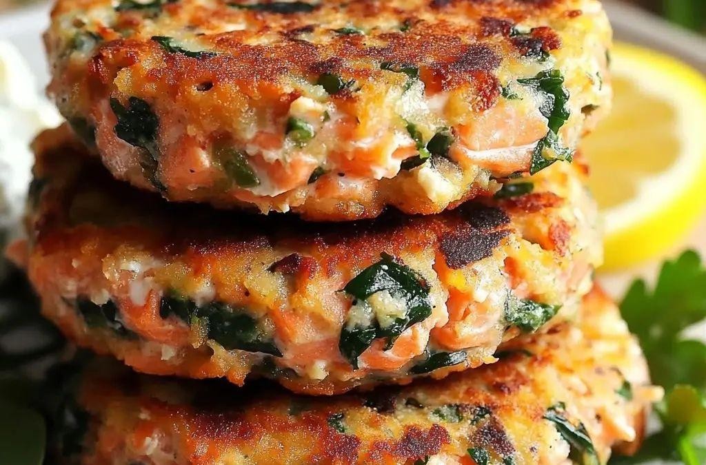 Mediterranean-Style Salmon Cakes with Tzatziki