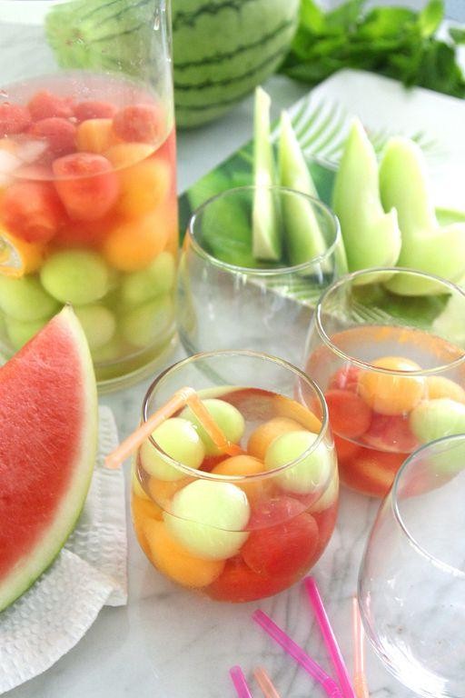 Melon and Prosecco White Sangria