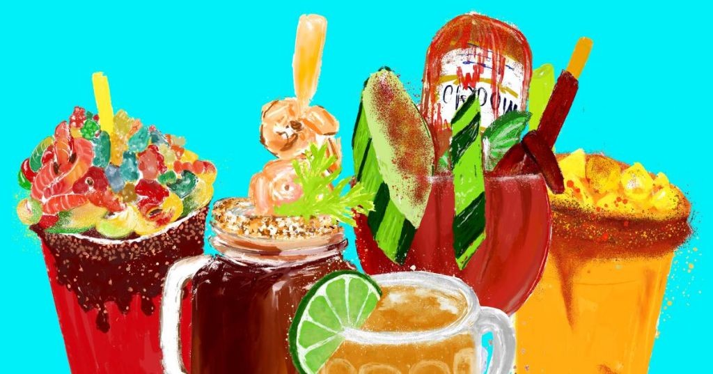 Michelada with Chamoy and Gummy Worms
