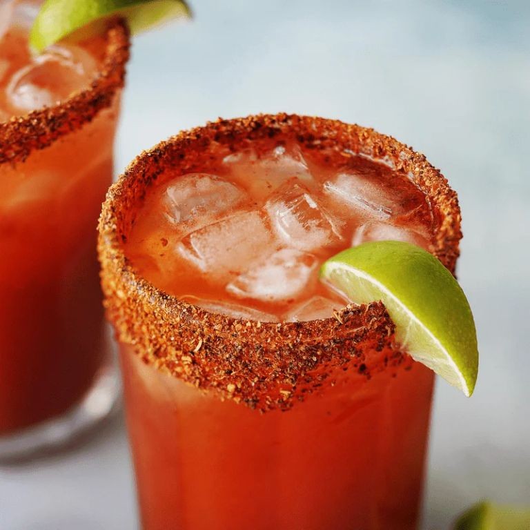 Michelada with Chili-Lime Salt Rim