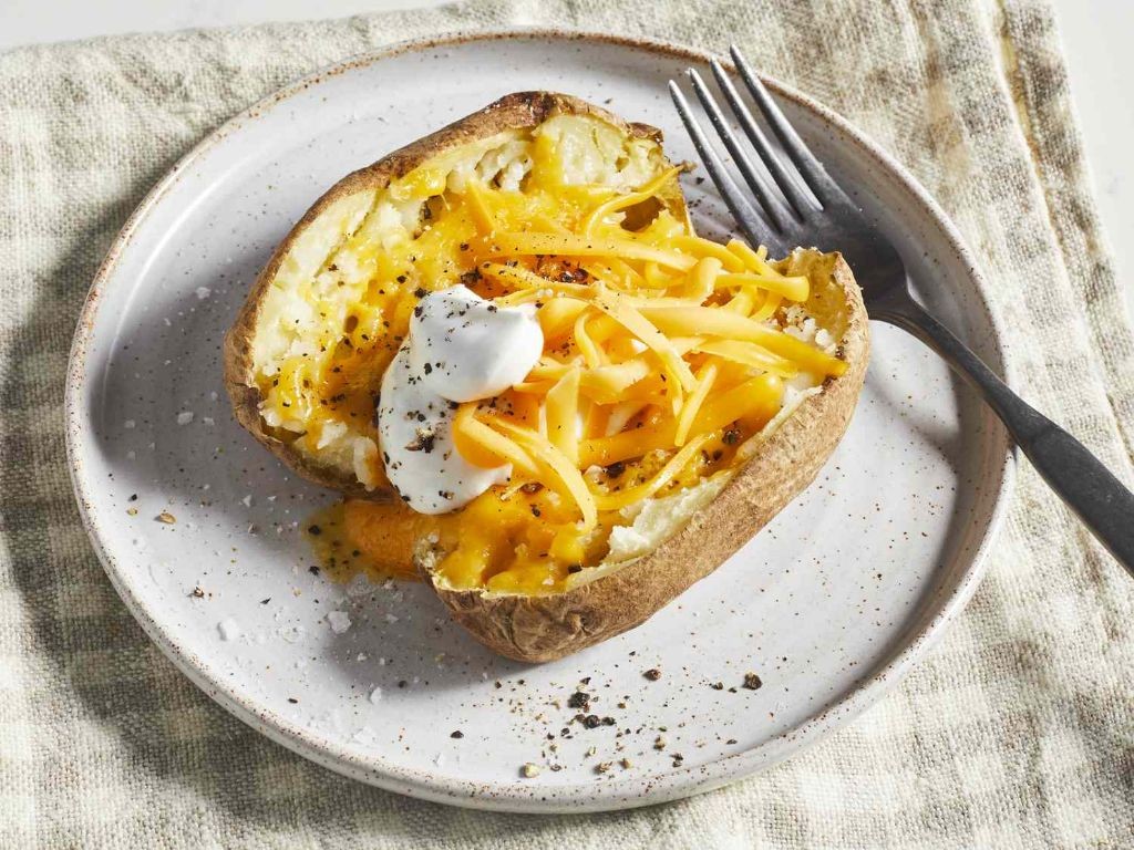 Microwaved Baked Potato with Cheese