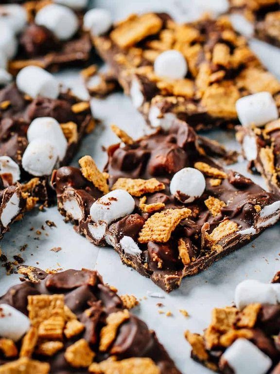 Milk Chocolate Marshmallow Crunch Bark