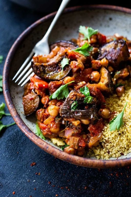 Mini Eggplant and Chickpea Tagine