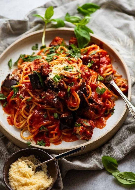 Mini Eggplant and Tomato Pasta Sauce