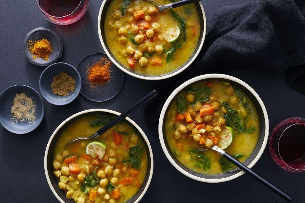 Moroccan Chickpea and Spinach Soup