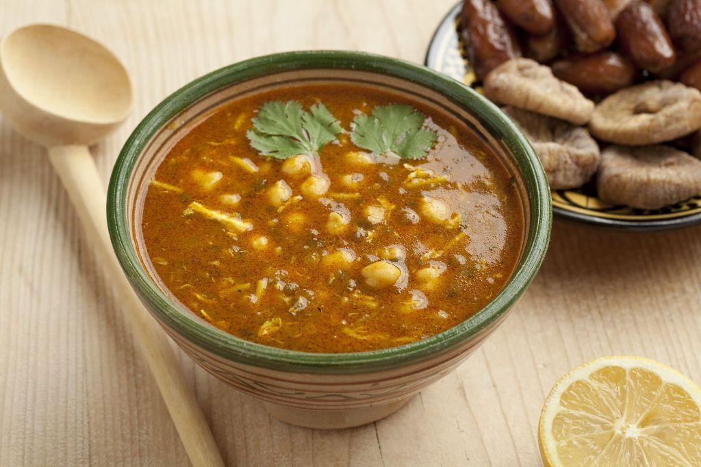Moroccan Harira Soup with Chickpeas