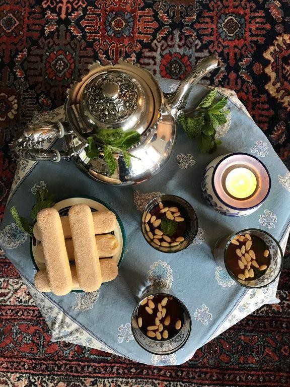 Moroccan Mint Tea with Pine Nuts