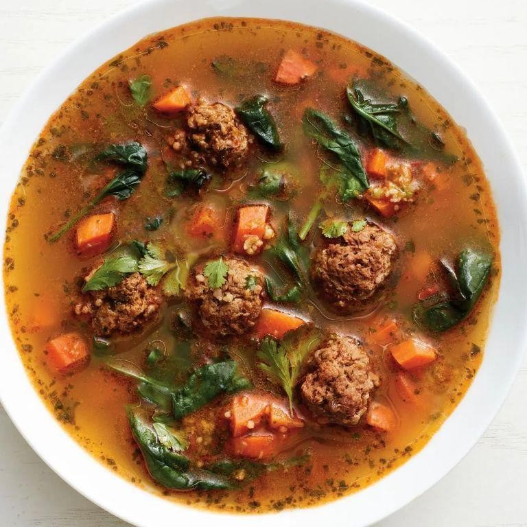 Moroccan Spiced Meatball Soup