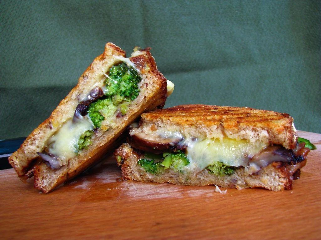 Mushroom and Broccoli Grilled Cheese Sandwich