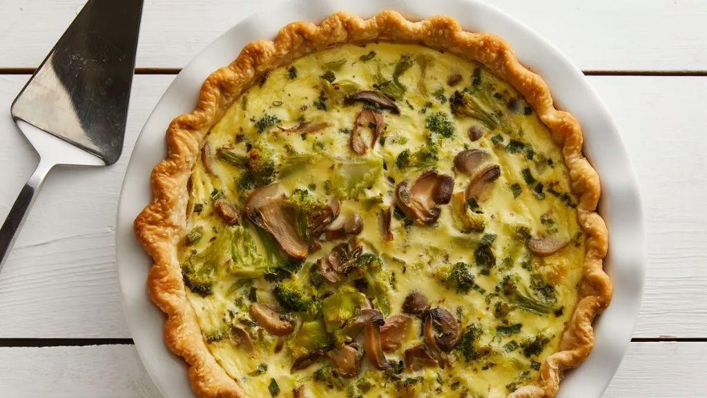 Mushroom and Broccoli Quiche
