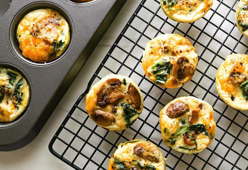 Mushroom and Swiss Egg White Bites