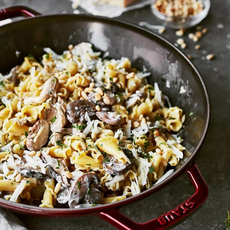 Mushroom and Truffle Oil Campanelle Pasta