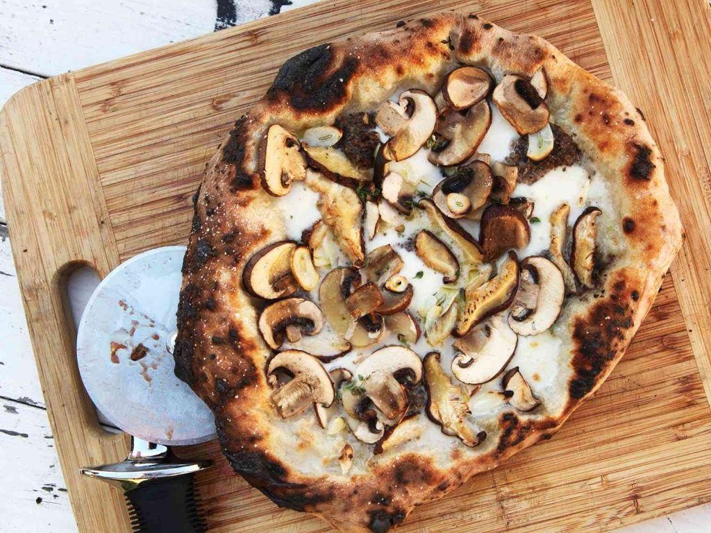 Mushroom and Truffle Oil Neapolitan Pizza