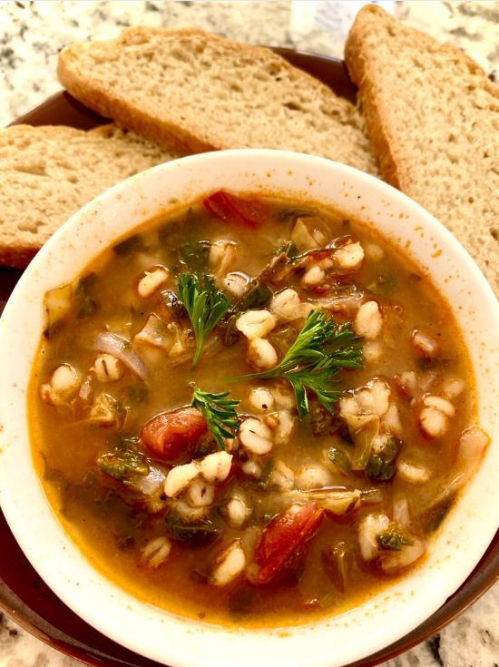 Napa Cabbage and Barley Soup