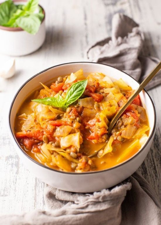 Napa Cabbage and Lentil Soup