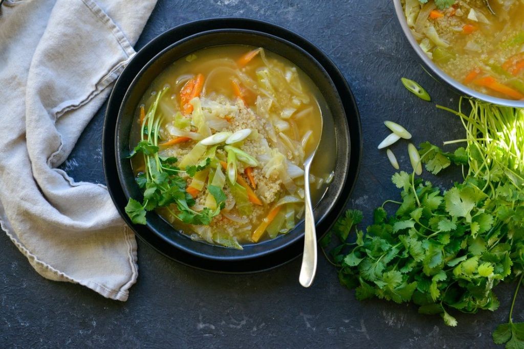 Napa Cabbage and Quinoa Soup
