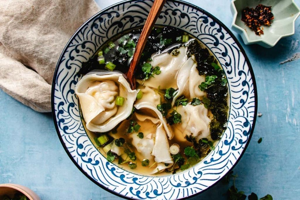 Napa Cabbage and Shrimp Wonton Soup