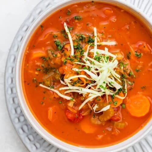 Napa Cabbage and Tomato Basil Soup