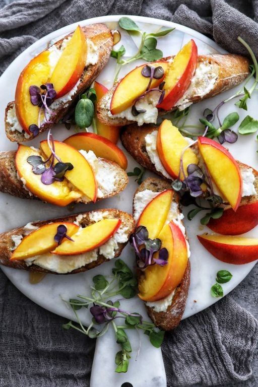 Nectarine and Goat Cheese Crostini