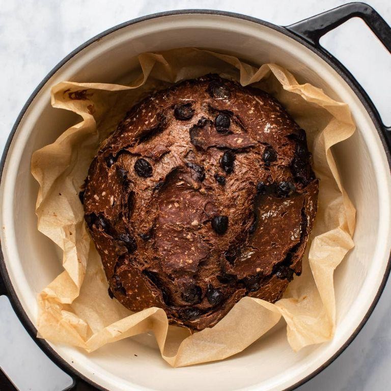 No Knead Chocolate Chip Bread
