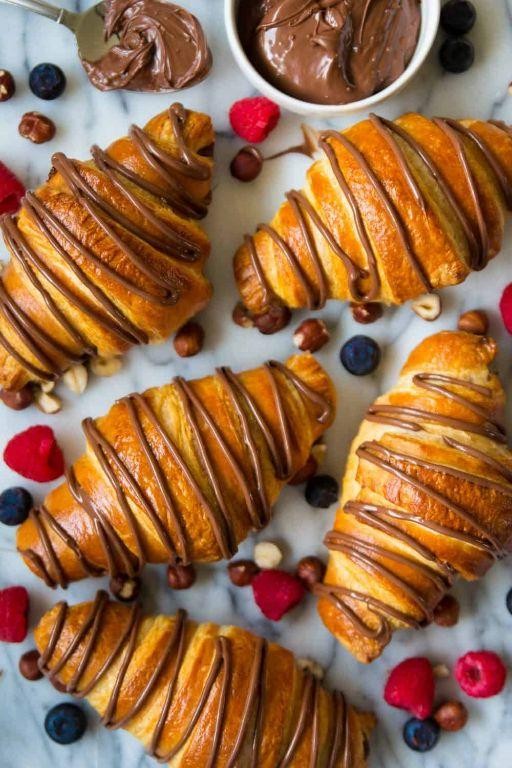 Nutella Stuffed Croissants