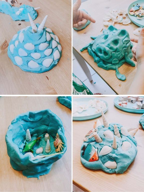 Ocean-Themed Playdough with Cream of Tartar