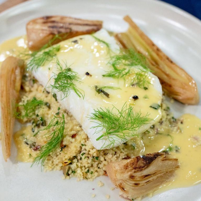 Olive Oil Poached Halibut with Herbs