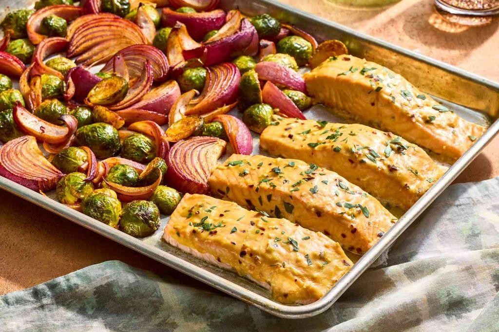 One-Pan Honey Mustard Salmon with Root Vegetables