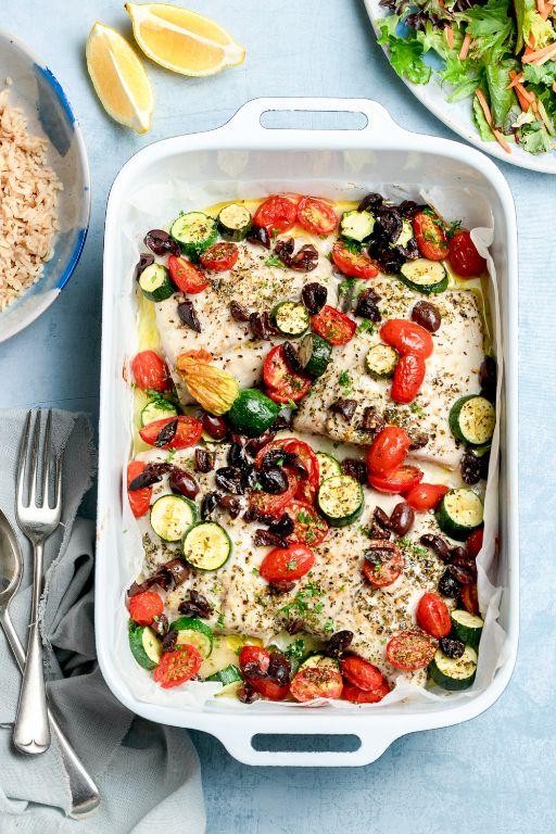 One-Pan Mediterranean Fish with Vegetables