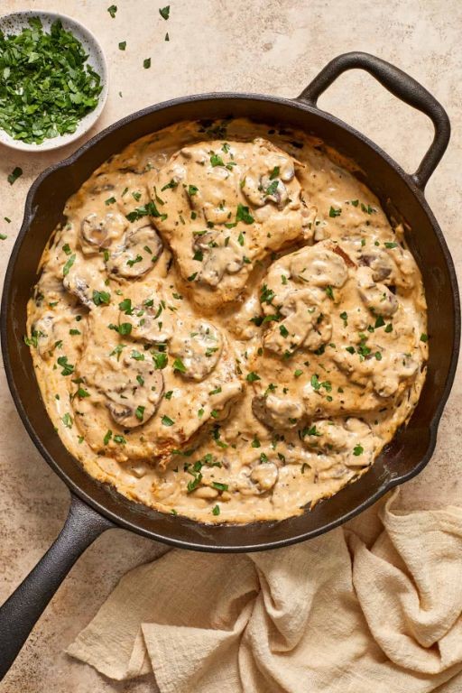One-Pot Mushroom Pork Chop Skillet