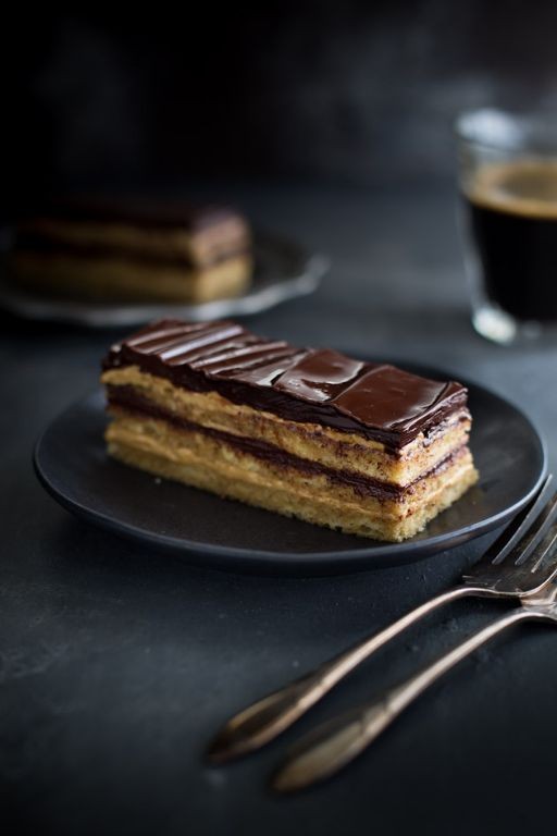 Opera Cake with Layers of Coffee Buttercream