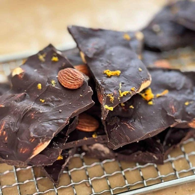 Orange Zest and Dark Chocolate Almond Bark