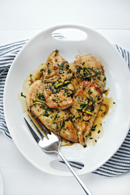 Pan-Seared Frozen Chicken Breast with Lemon Herb Sauce