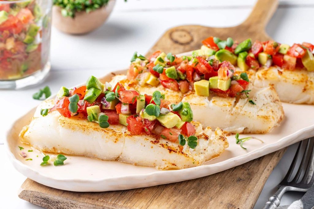 Pan-Seared Halibut with Garlic Aioli