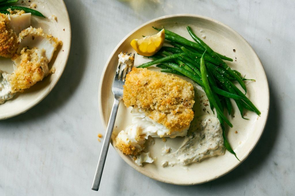 Panko-Crusted Halibut with Tartar Sauce