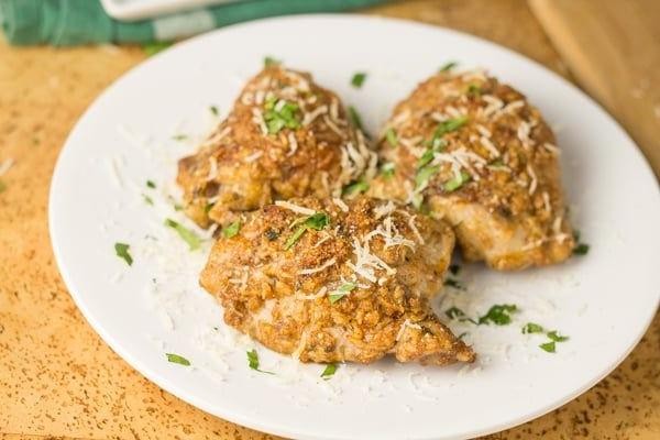 Parmesan Crusted Frozen Chicken Thighs