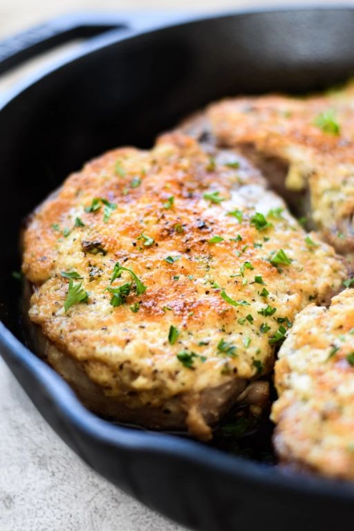Parmesan Crusted Mushroom Pork Chops