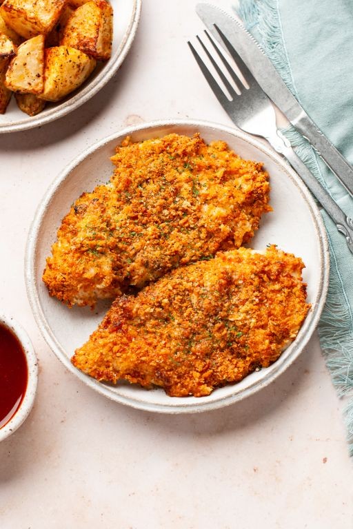 Parmesan Crusted Scored Chicken Breast