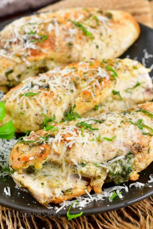 Parmesan and Garlic Stuffing Stuffed Chicken Breast