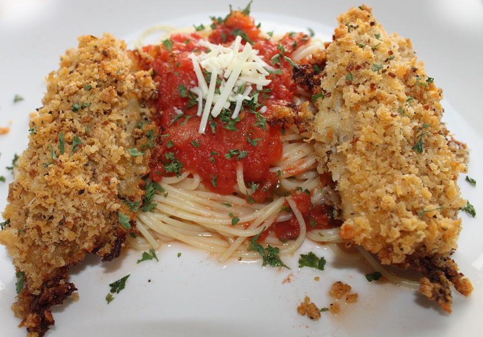 Parmesan-Crusted Breaded Cod with Marinara