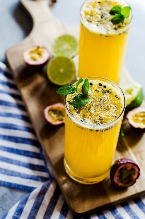 Passion Fruit Mojito Punch with Mint