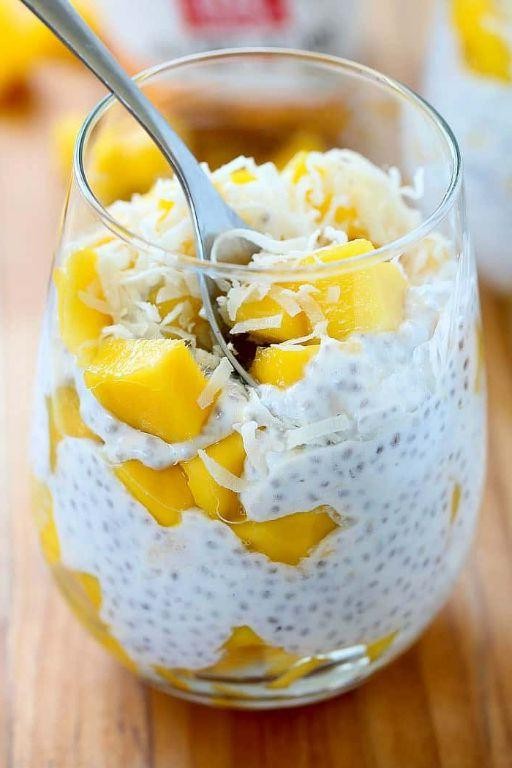 Peach Mango Protein Pudding