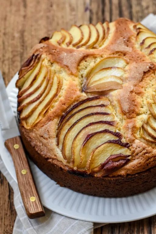 Peach Yogurt Cake with Honey Glaze