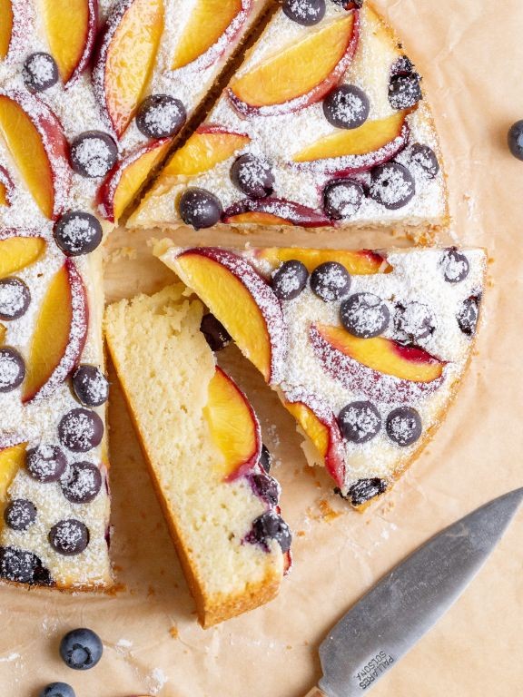 Peach and Blueberry Layer Cake