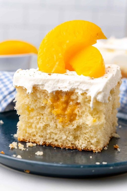 Peach and Caramel Poke Cake