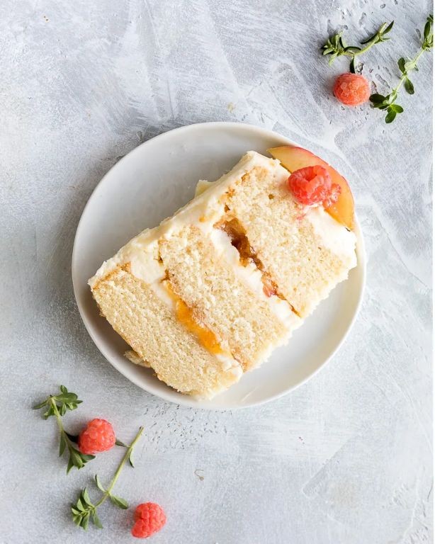 Peach and Vanilla Bean Chiffon Cake
