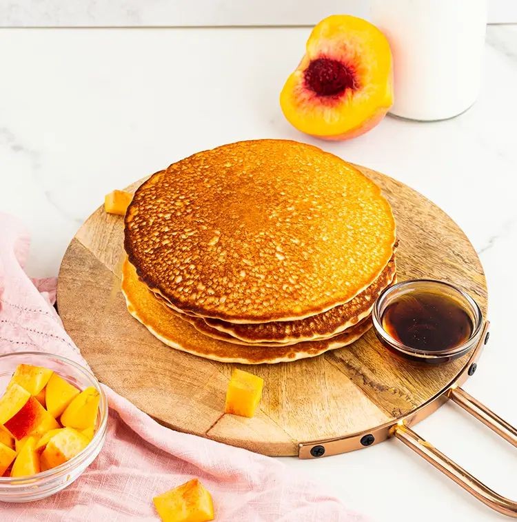 Peaches and Cream Quest Protein Pancakes