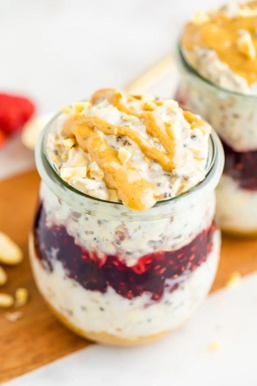 Peanut Butter and Jelly Overnight Oats