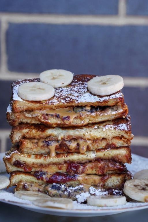 Peanut Butter and Jelly Stuffed French Toast