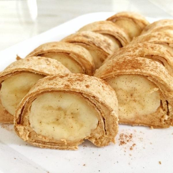 Peanut butter banana sushi rolls
